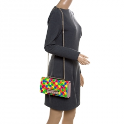 Pre Owned Valentino Beige Leather Jewel Embellished Va Va Voom Shoulder Bag