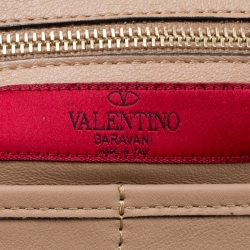 Pre Owned Valentino Beige Leather Medium Studded Rockstud Tote