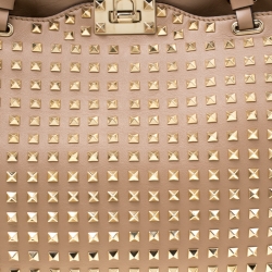 Pre Owned Valentino Beige Leather Medium Studded Rockstud Tote
