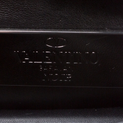 Pre Owned Valentino Black Leather Small Rockstud Glam Lock Shoulder Bag