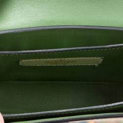 Pre Owned Valentino Green/Multicolor Print Leather Micro B Rockstud Shoulder Bag