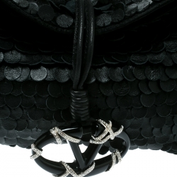 Pre Owned Valentino Black Leather Shoulder Bag