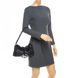 Pre Owned Valentino Black Leather Shoulder Bag