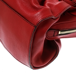 Pre Owned Valentino Red Leather Lacca Fleur Frame Satchel