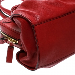 Pre Owned Valentino Red Leather Lacca Fleur Frame Satchel