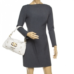 Pre Owned Valentino Off white Leather Shoulder Bag