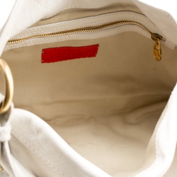 Pre Owned Valentino Off white Leather Shoulder Bag