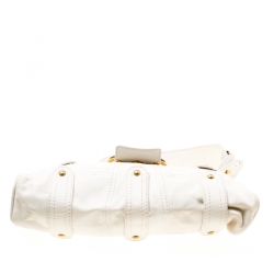 Pre Owned Valentino Off white Leather Shoulder Bag