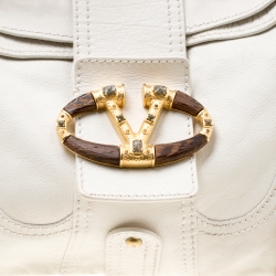 Pre Owned Valentino Off white Leather Shoulder Bag