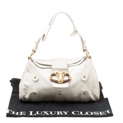 Pre Owned Valentino Off white Leather Shoulder Bag