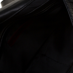 Pre Owned Valentino Black Pleated leather Petale Crossbody Bag