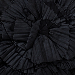 Pre Owned Valentino Black Pleated leather Petale Crossbody Bag