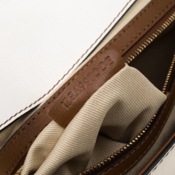 Pre Owned Valentino White/Brown Leather Satchel