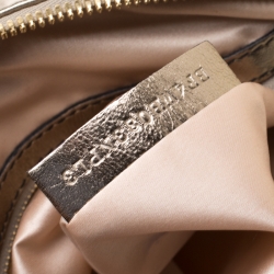 Pre Owned Valentino Metallic Patent Leather Petale Rose Top Handle Bag