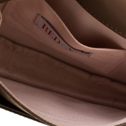 Pre Owned Red Valentino Brown Leather Bow Flap Crossbody Bag