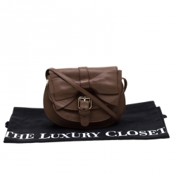 Pre Owned Red Valentino Brown Leather Bow Flap Crossbody Bag