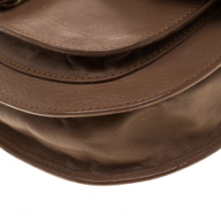 Pre Owned Red Valentino Brown Leather Bow Flap Crossbody Bag