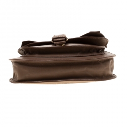 Pre Owned Red Valentino Brown Leather Bow Flap Crossbody Bag