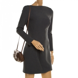 Pre Owned Red Valentino Brown Leather Bow Flap Crossbody Bag