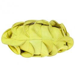 مملوكة مسبقًا Valentino Yellow Nappa Rouches Hobo