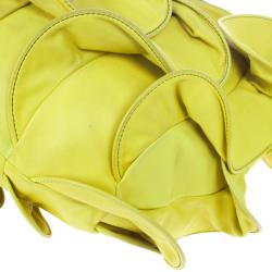 مملوكة مسبقًا Valentino Yellow Nappa Rouches Hobo