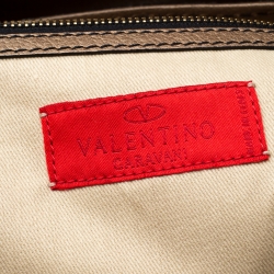 Pre Owned Valentino Metallic Yellow Patent Leather Histoire Satchel