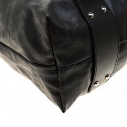 Pre Owned Valentino Black/Red Coated Canvas and Leather Tote