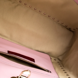 Pre Owned Valentino Pink Leather Small Rockstud Tote