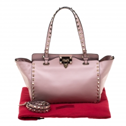 Pre Owned Valentino Pink Leather Small Rockstud Tote