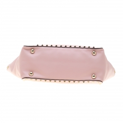 Pre Owned Valentino Pink Leather Small Rockstud Tote