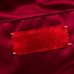 Pre Owned Valentino Brown Flowers Embroidered Suede and Leather Vring Shoulder Bag