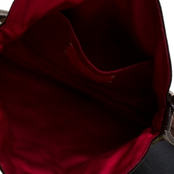 Pre Owned Valentino Brown Flowers Embroidered Suede and Leather Vring Shoulder Bag