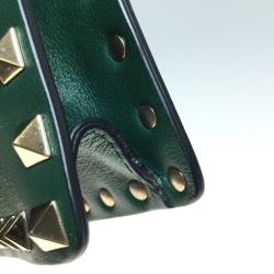 Pre Owned Valentino Green Leather Small Rockstud Crossbody Bag