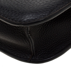 Pre Owned Valentino Black Leather Small Glam Lock Flap Bag
