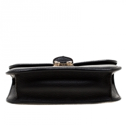 Pre Owned Valentino Black Leather Small Glam Lock Flap Bag