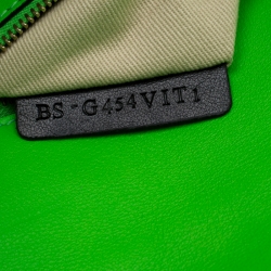 Pre Owned Valentino Neon Green Leather Medium Rockstud Glam Lock Flap Shoulder Bag