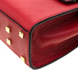 Pre Owned Valentino Red Leather Mini My Rockstud Croosbody Bag