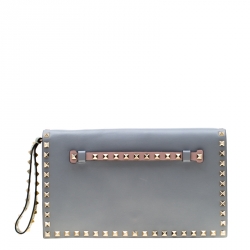 Pre Owned Valentino Multicolor Leather Rockstud Wristlet Clutch