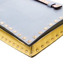 Pre Owned Valentino Multicolor Leather Rockstud Wristlet Clutch