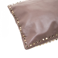 Pre Owned Valentino Dark Grey Leather Rockstud Clutch