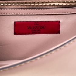 Pre Owned Valentino Multicolor Rockstud Crystal Embellished Leather Medium Glam Lock Flap Bag