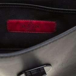 Pre Owned Valentino Black Leather Small Rockstud Shoulder Bag