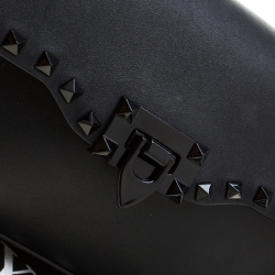 Pre Owned Valentino Black Leather Small Rockstud Shoulder Bag