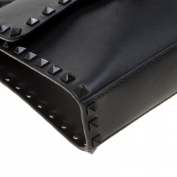 Pre Owned Valentino Black Leather Small Rockstud Shoulder Bag