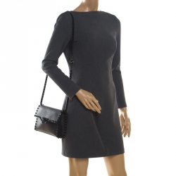 Pre Owned Valentino Black Leather Small Rockstud Shoulder Bag