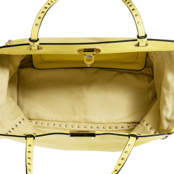 Pre Owned Valentino Yellow Leather Medium Studded Rockstud Tote