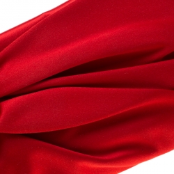 Pre Owned Valentino Red Satin Pleated Bow Clutch