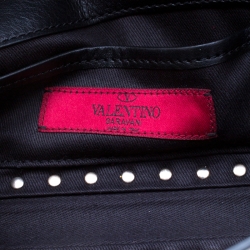 Pre Owned Valentino Black Leather Rockstud Bracelet Clutch