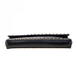 Pre Owned Valentino Black Leather Rockstud Bracelet Clutch