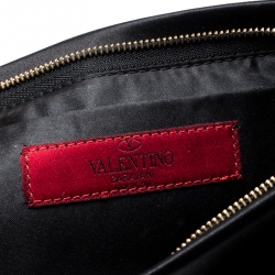 Pre Owned Valentino Black Satin Bow Clutch